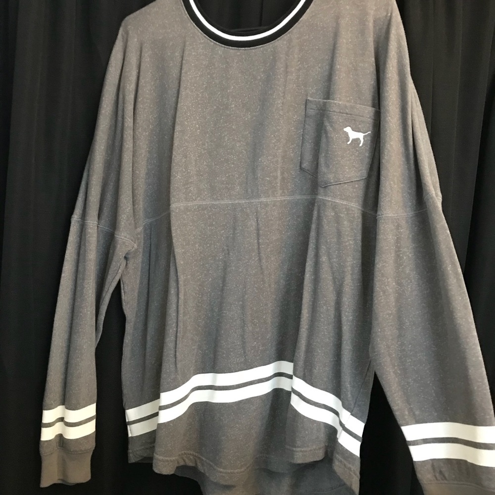 VS Pink ♡ Gray Crewneck